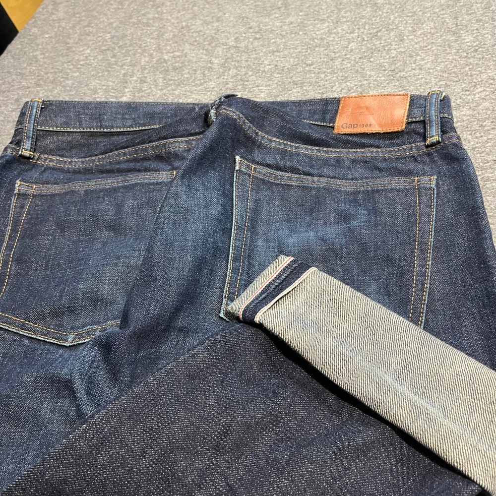 Gap 1969 Mens Kaihara Japanese Selvedge Denim Straight Leg Jeans Blue 30x32